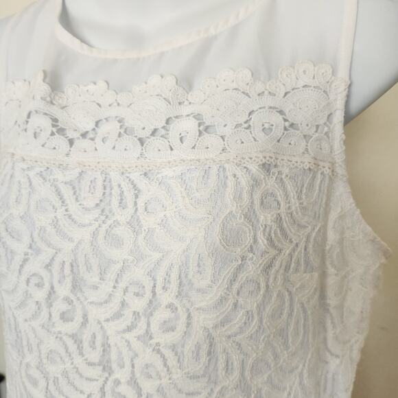ELLEN TRACY WHITE LACE SHIFT DRESS SIZE 2 - Picture 5 of 14